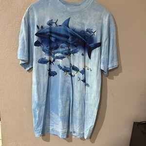 The Mountain Blue Shark & Fish Graphic T-Shirt size Large